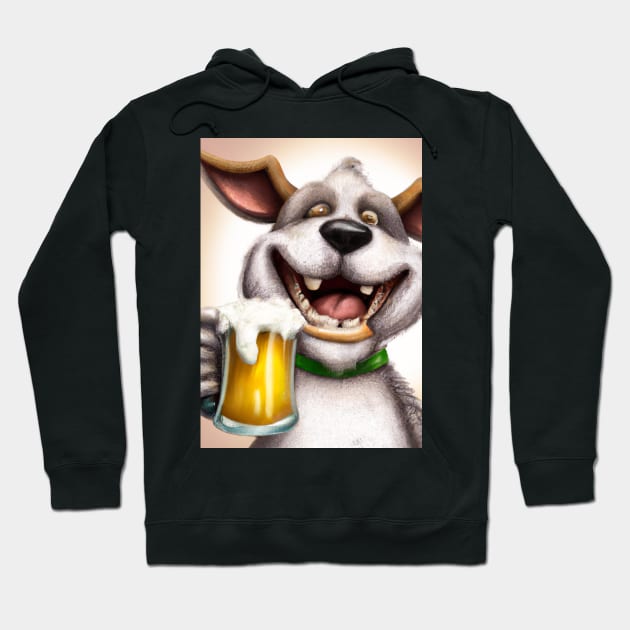 Funny Dog with Beer Hoodie by maxcode